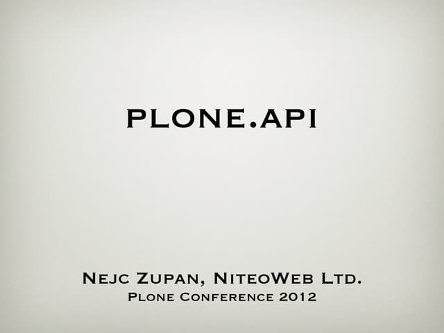 Plone api