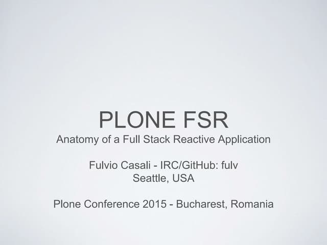 Plone FSR