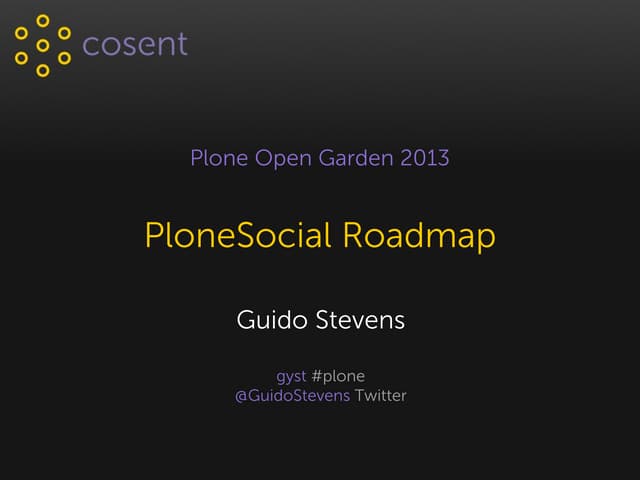 PloneSocial Roadmap PLOG2013