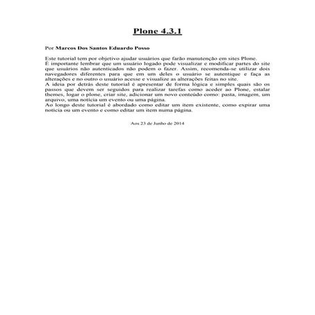 Plone tutorial ''mposso''