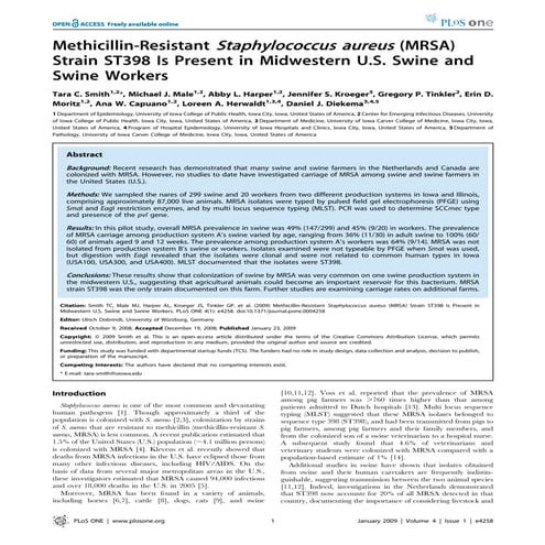 PLoS One MRSA paper