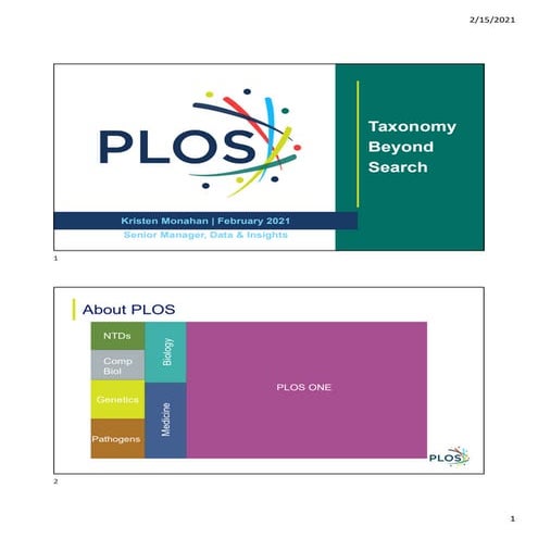 Plos taxonomy beyond search   dhug 2021