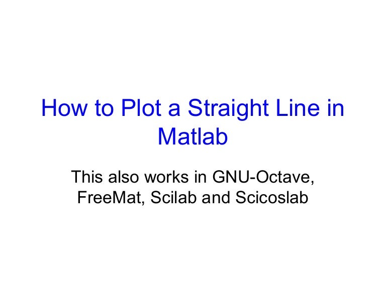 Plot a straight line in Matlab