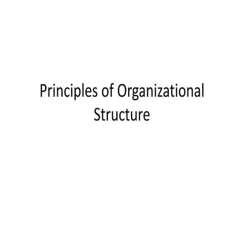Pls of organizational structure