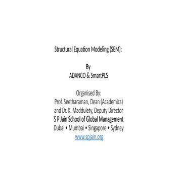 STRUCTURE EQUATION MODELLING ---WITH PLS | PPTX