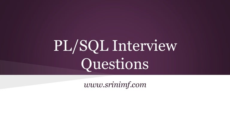 pl sql interview questions