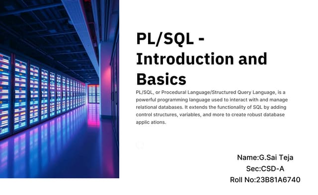 Procedural Language/Structured Query Language