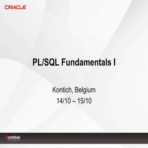 PL/SQL Fundamentals I | PPTX | Databases | Computer Software and ...
