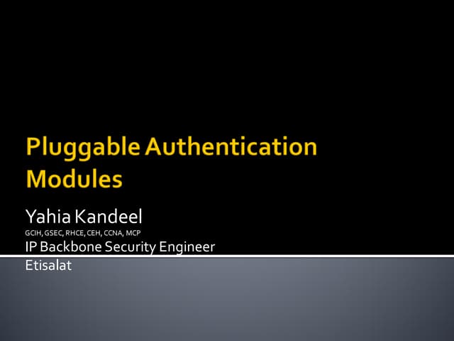 Pluggable authentication modules