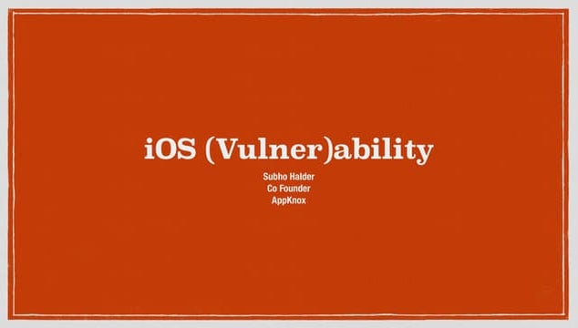 iOS (Vulner)ability