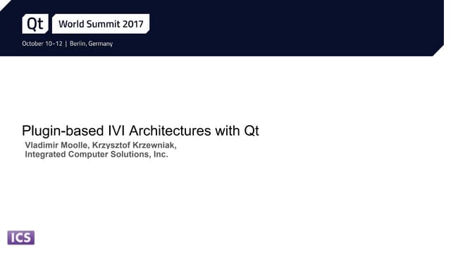 Plugin-based IVI Architectures with Qt 
