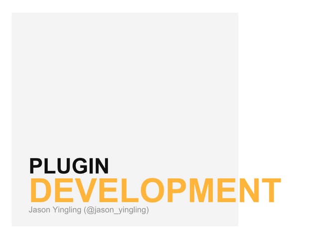 Plugin development