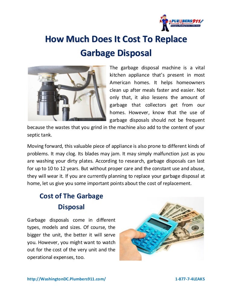 How Much Does It Cost To Replace Garbage Disposal