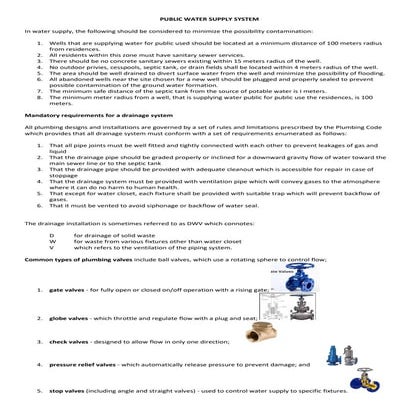 The plumbing and plumbing system lesson 1
