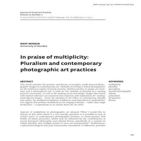 Pluralism and contemporary photographic art