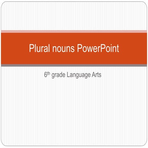 Plural nouns power point