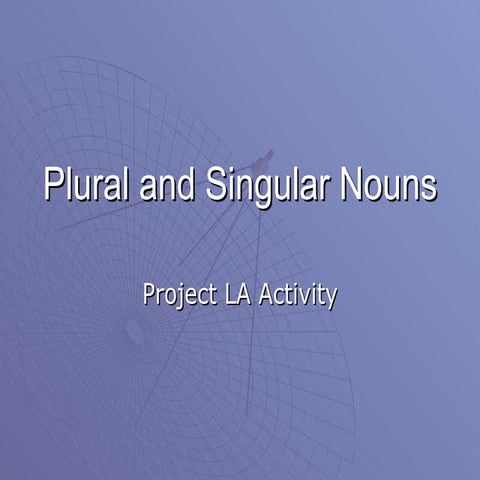 Plural sing nouns
