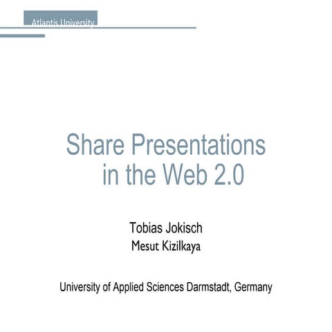 Share Presentations in the Web 2.0