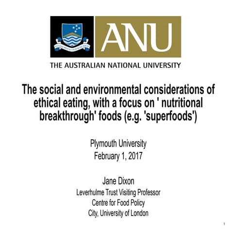 Regional Food Thinkers with Jane Dixon