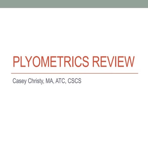 Plyometrics review