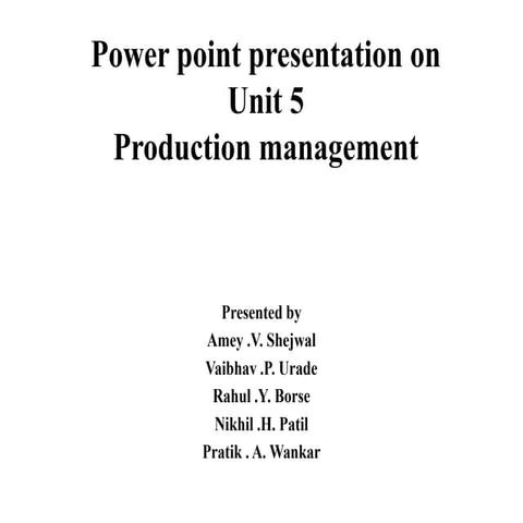 Production management