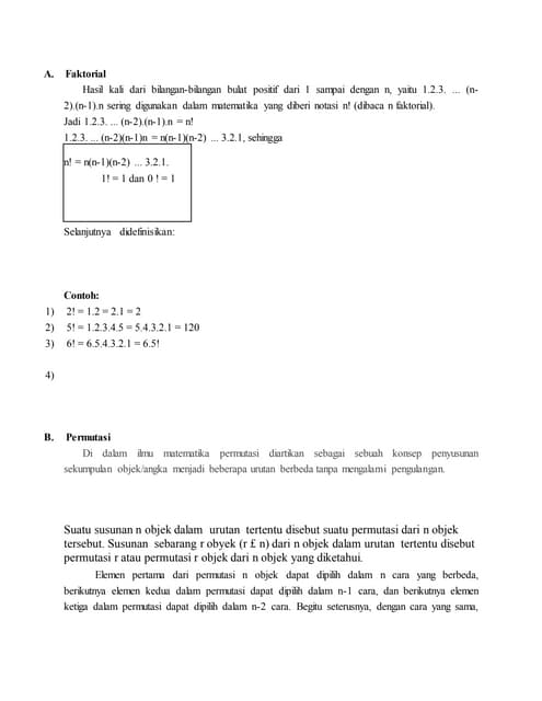 Statistik matematika BEBERAPA TEKNIK PEMBILANG DAN ATURAN PERKALIAN ...