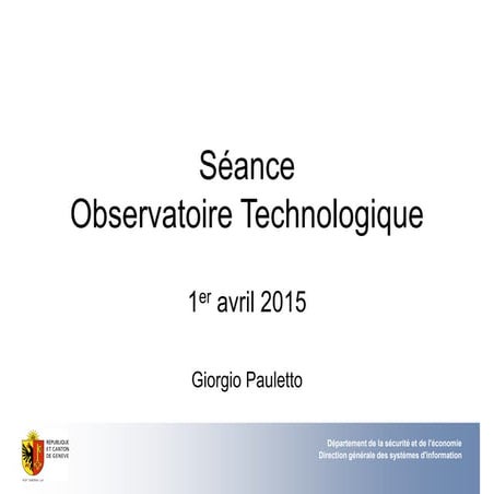 Tendances technolgiques, business et société - 04-2015