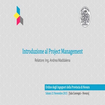 Introduzione al Project Management [PM01-S]
