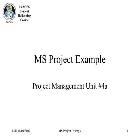 MS Project Example. Project Management ppt | PPT