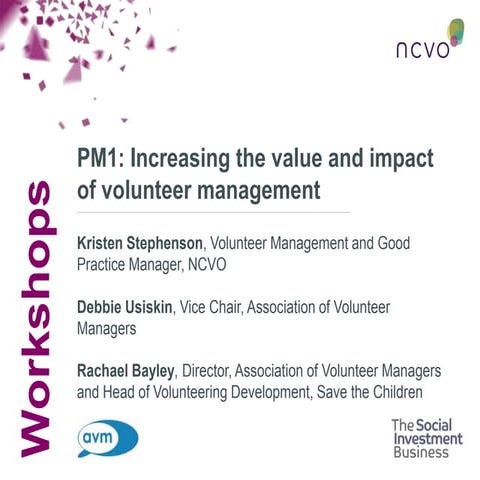 Increasing the value and impact of volunteer management