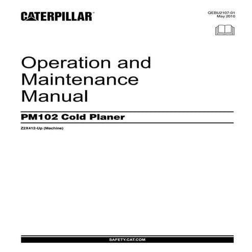 Pm102 operation and maintenance manual