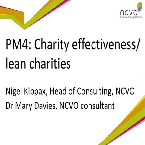 Charity effectiveness/ lean charities