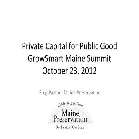 Greg Paxton - Private Capital for Public Good