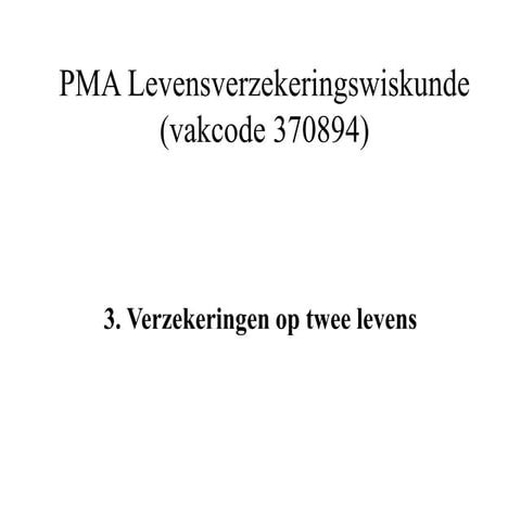 Verzekeringen op twee levens