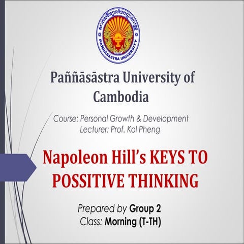Napoleon Hill's Key to Positive Thinking