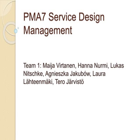 Pma7 service design management presentation 1014