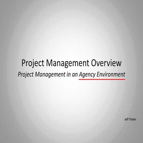 Project Management in an Agency Environment 