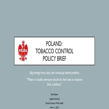 curbing tobacco use in poland PDF) Hundred years of cigarette smoking Poland: three phases of the epidemic Policy Brief: Tobacco Control: Poland