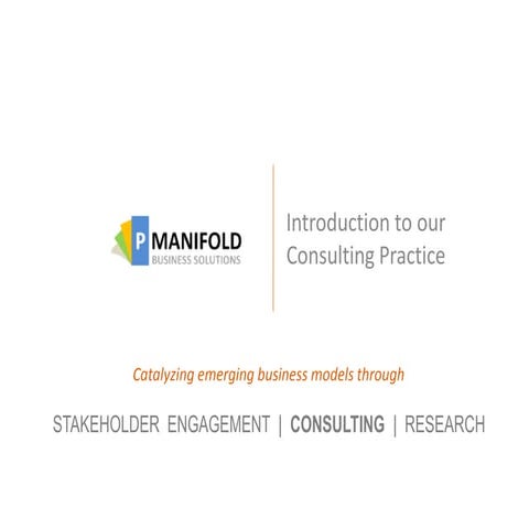 pManifold Introduction to Consulting Practice