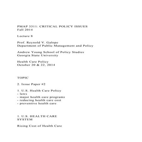 Us health care system final presentation. | PPTX