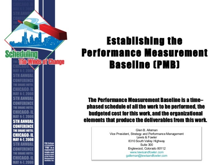 Establishing the Performance Measurement Baseline