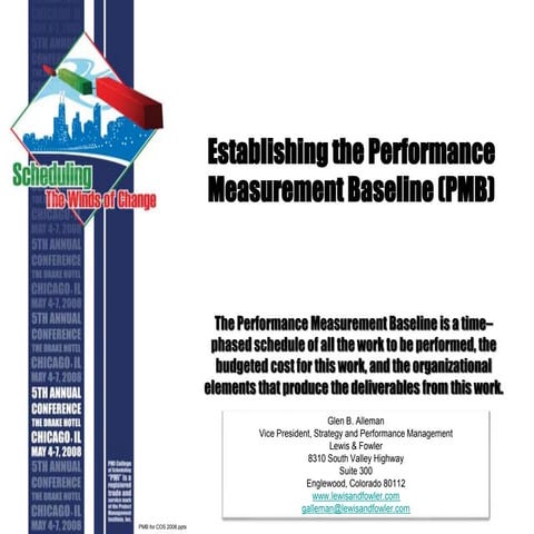 Establishing the Performance Measurement Baseline
