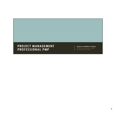Pmbok 03 the role of the project manager 