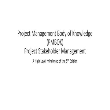 PMBOK 5th edition Project Stakeholder Management