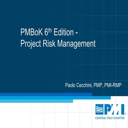 Comprehensive Guide to Project Risk Management Using PMBOK 6th Edition ...