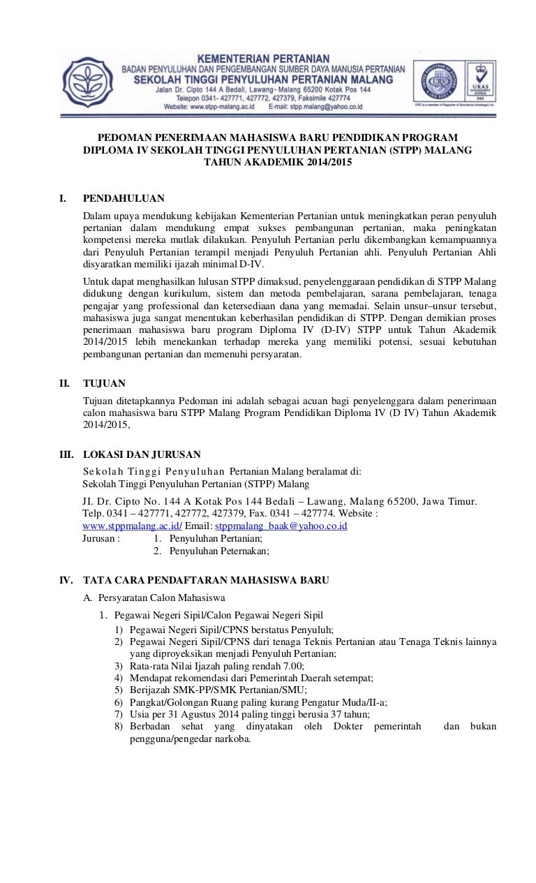 Pedoman Maba Stpp Malang Ta 2014 2015