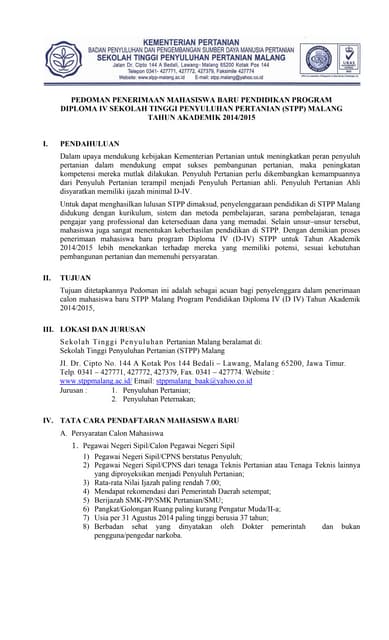 Pedoman Maba Stpp Malang Ta 2014 2015