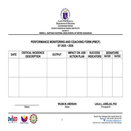 performance mentoring and coaching form1 | DOCX