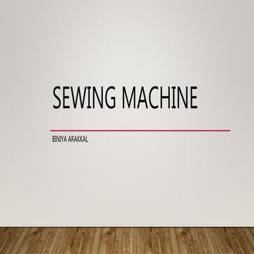 Seams and Sewing Machine