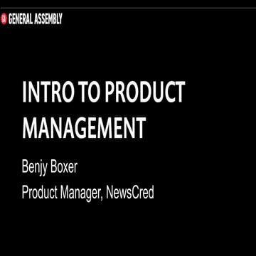 Introduction to Product Management